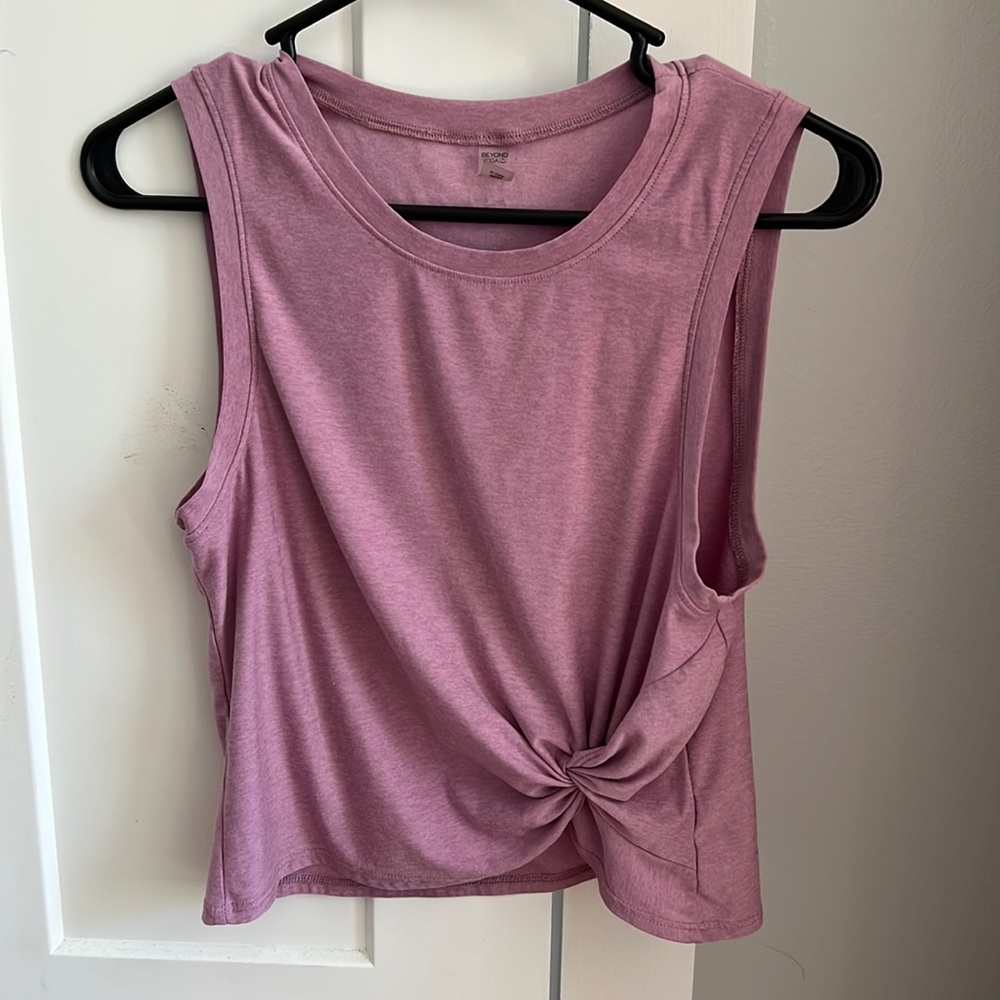 Pink Beyond Yoga cropped tank